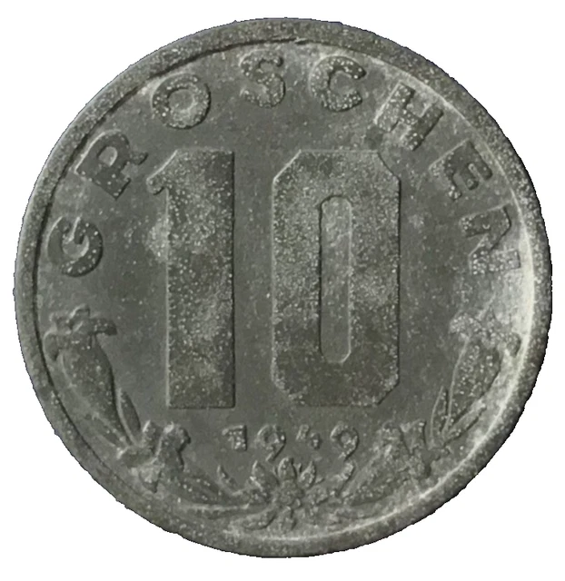 1949 Austria 10 Groschen Republik ÖSTERREICH Gentian Edelweiss km 2874