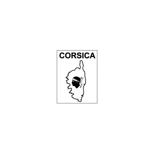 Autocollant tête carte Corse logo 27 sticker tête maure blason - Taille