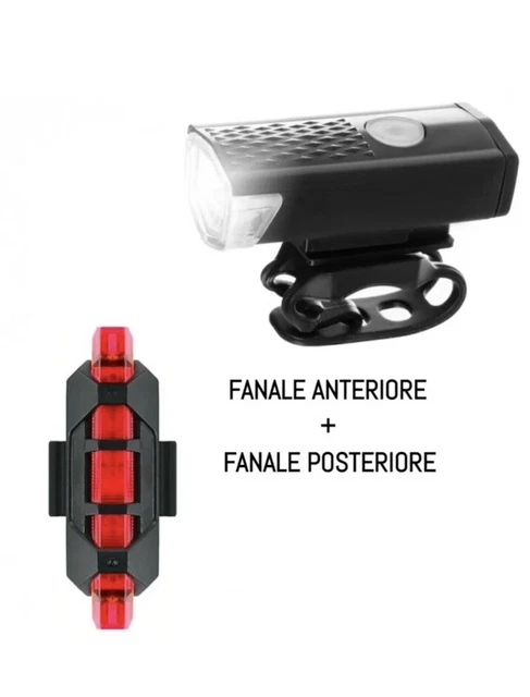 Kit 2 Luci LED Per Bicicletta - Anteriore E Posteriore, Impermeabili E Multimodalit&agrave;