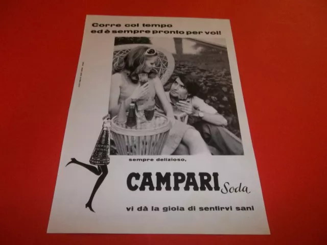 Pubblicita'  1968  Campari  Soda Sempre Delizioso Coppia Giovani Sentirvi Sani