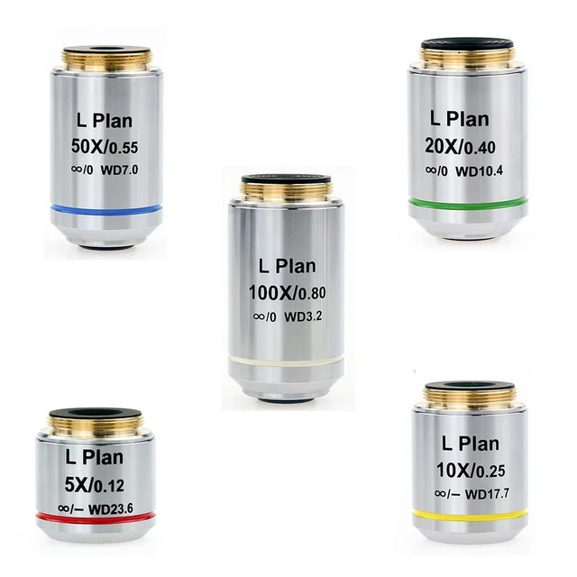Metallurgical Microscope Infinity Long Working Distance Objective Lens 5X-100x