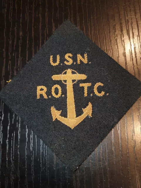 WWII USN Navy ROTC Bullion Cap Naval Academy Patch L@@K!!!