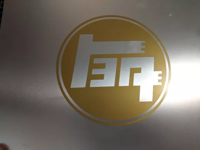 4 pack TEQ Logo Vinyl Decal Sticker Gold Metallic 2" x 2" (5cm x 5cm)