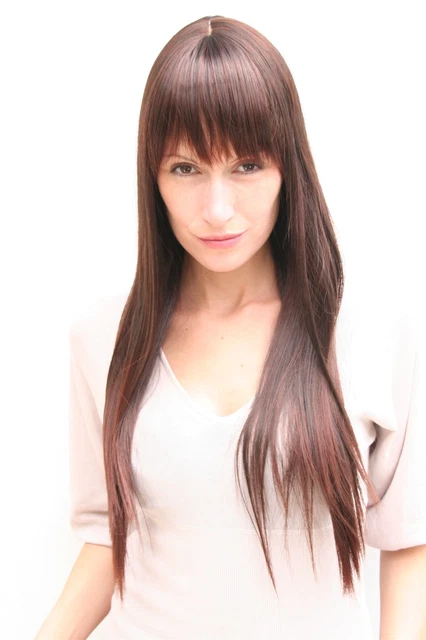 WIG ME UP Damenperücke – Sehr Lang, Glatt, Mit Pony In Braun-Grau Mix, Ca. 75 Cm (C8135-8AT10A)