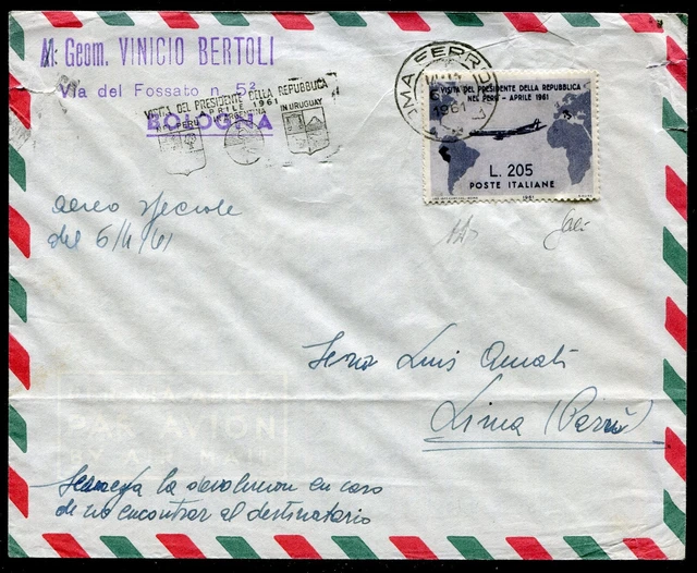 GRONCHI ROSA VIAGGIATO RICOPERTO VOLO SPECIALE RARO – Pièce Rare Italie