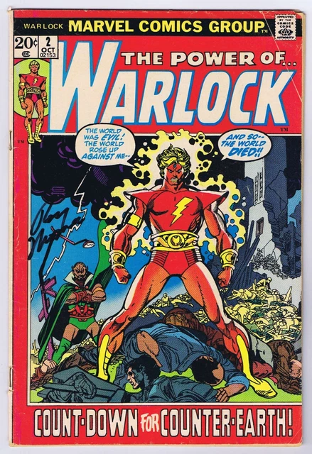 Warlock #2 GD Signed w/COA Roy Thomas 1972 Marvel Comics