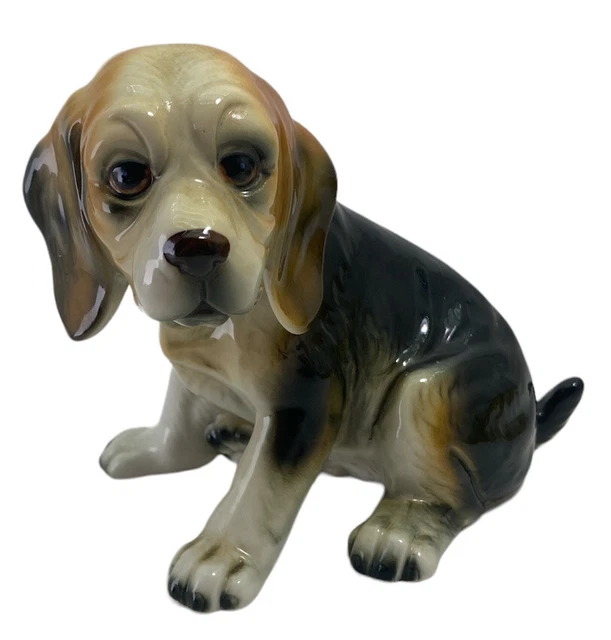Royal Crown Korea Beagle Dog 5 Inch Ceramic Figurine Collectible Vintage