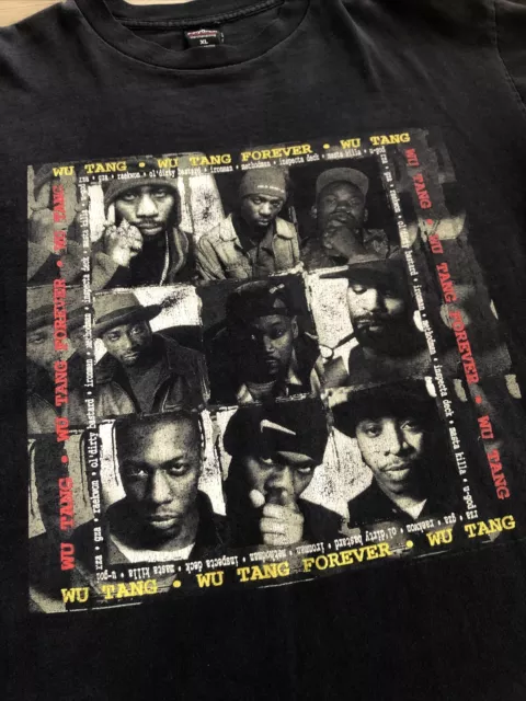 Rare Vintage 90s Wu Tang Forever ODB Method Man RZA Men's Black Rap T Shirt XL