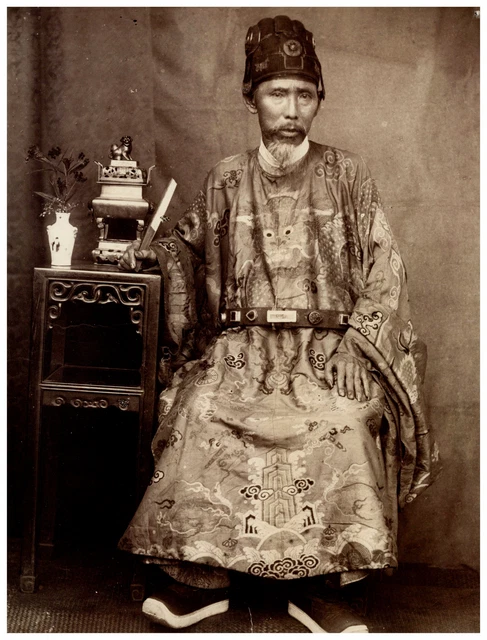 China, Hong Kong Vintage print. Tirage albuminé 28x21,5 Circa 1880 <di