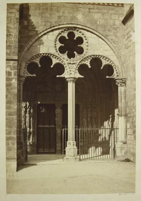 Fotografia Bourges Façade Da La Cattedrale c1870 35cm Médéric Mieusement Foto