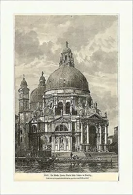 Die Kirche Santa Maria della Salute in Venedig Theuerkauf Kreuz Holzstich A 0637