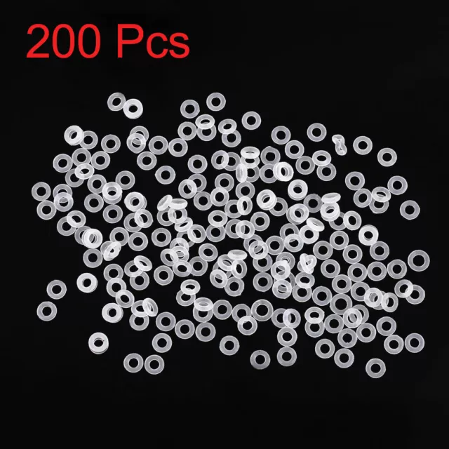 200Pcs Junta Tórica de Goma de Silicona Blanca Junta de Sello Arandela 4mmx1mm