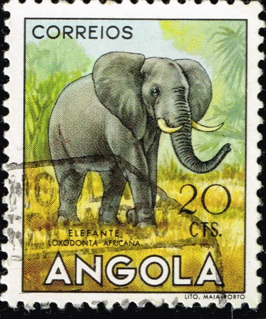 Portugise Angola Colonial Fauna  Wild Animals African Elefant stamp 1955