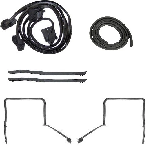 2-Piece Interior Door Handle Bezel Set For 1977-81 Firebird, Trans Am & Camaro - Black & Chrome