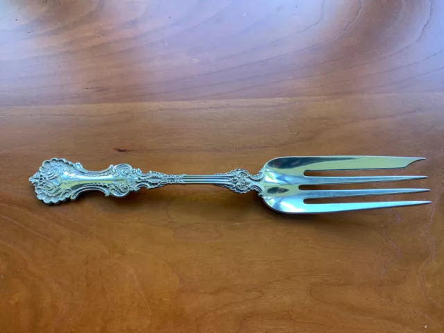 Whiting Sterling Silver Pompadour Cold Meat Serving Fork