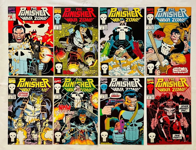 Lot (8) Punisher War Zone #1-8 Marvel Comics 1992 Unread Mint/Near Mint 9.6 -9.8