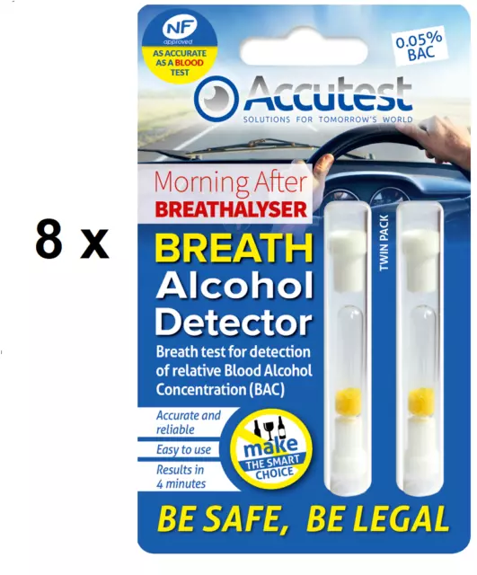 Disposable Alcohol Breathalyser Breath Tester Kit UK EU Certified Test- 16 TESTS