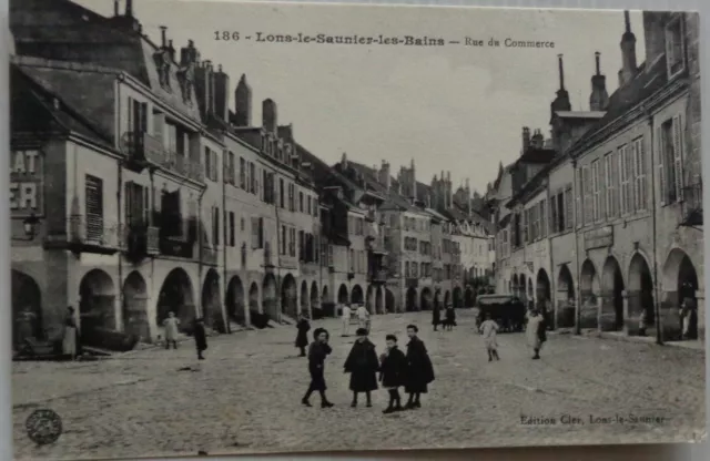Lons The Saunier All Bath 39 CPA Rue Du Commerce Animated Good Condition