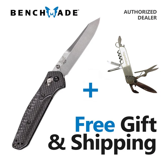 Benchmade Osborne Plain Edge Satin Finish CPM-S90V Blade Knife + GIFT - 940-1
