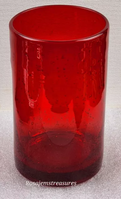 ARTLAND Iris Ruby, 17oz. Highball Glass, Ruby Red Glass, Hand Blown Glass