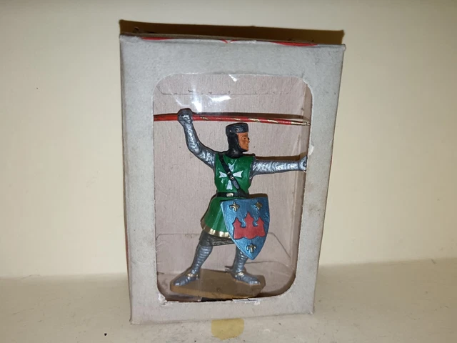 Soldat Starlux Moyen Âge 6002 - Chevalier Combattant Avec écu Croisé (boîte D'origine)