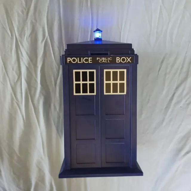 TARDIS Zeon DOCTOR WHO Light/Sound COOKIE JAR Police Call Box 2004 WORKS