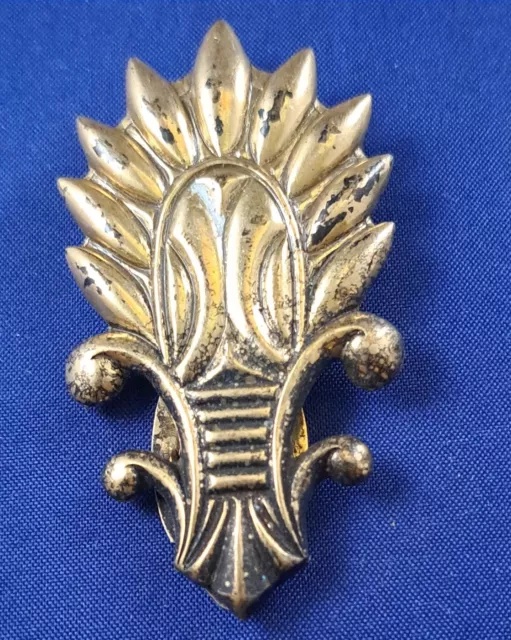 Vtg 1930s Art Deco Antiqued Gold Tone Metal WHEAT SHAFT Dress Clip *78-2g