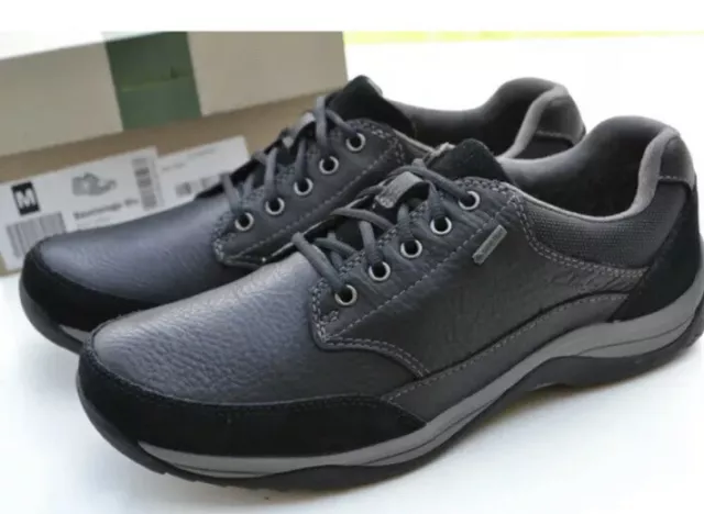 CLARKS MENS CASUAL Plus Shoes BAYSTONE GO GTX Black Leather UK 7 G