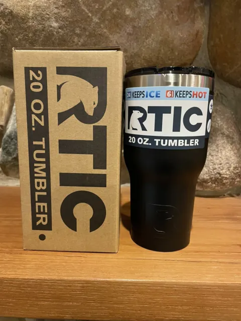 RTIC 20 oz New Tumbler Hot Cold Double Wall Vacuum Insulated Black