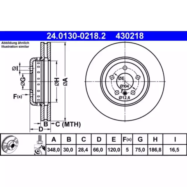 Bremsscheibe ATE 24.0130-0218.2 (2 Stk.) für BMW 5er