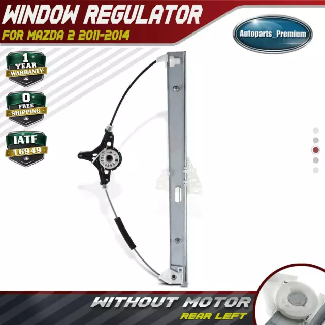Rear Left Driver Power Window Regulator w/o Motor for Mazda 2 2011-2014 DOHC
