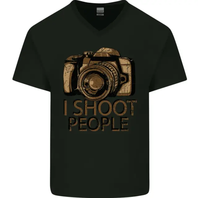 T-shirt da uomo Photography I Shoot People Photographer collo a V cotone