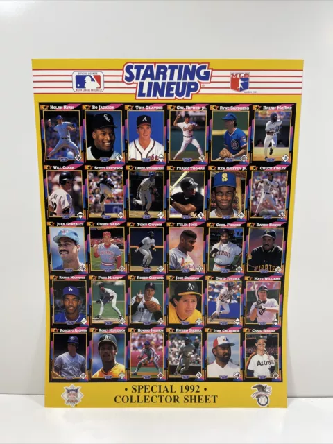 1992 Starting Lineup Collector Sheet Poster Bo Jackson Ken Griffey Jr. Canseco