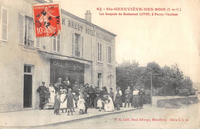 Cpa 91 Sainte Genevieve Des Bois / Les Bosquets Du Restaurant Levon A Perray Vau