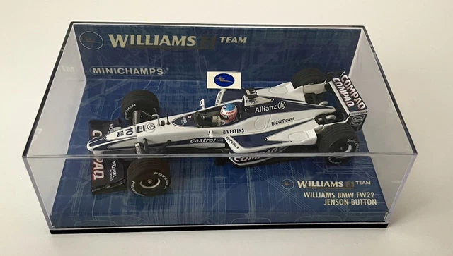 Minichamps F1 BMW Williams FW22 Jenson Button 1/18 – 2ème Saison – Boîte D'origine