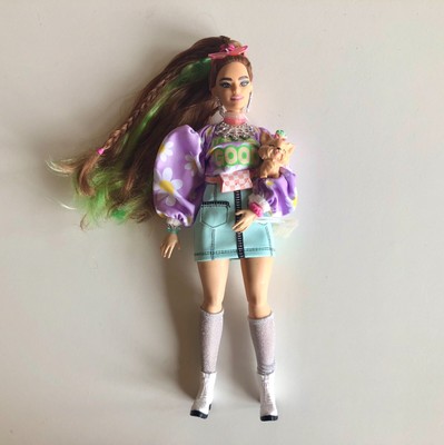 BARBIE EXTRA 5 Pack Set Exclusive Doll 2021 ONLY Curvy Brown Green Hair