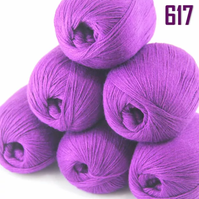 New Sale Soft 6 Skeins x50g Pure Cashmere Blankets Hand DIY Knit Wool Yarn 17