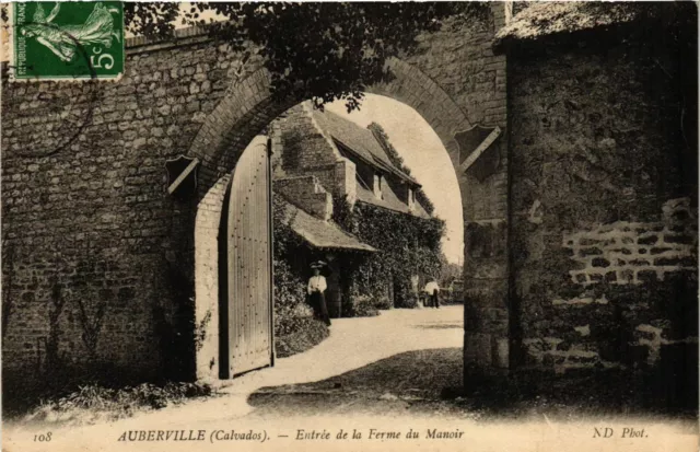 CPA AUBERVILLE Entrée de la Ferme du Manoir (863269)