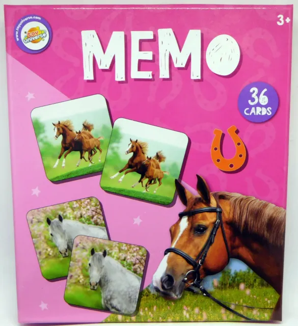 Horses Memo / Pferde Memory - 36 Karten - Toy Universe Mitbringspiel - NEU