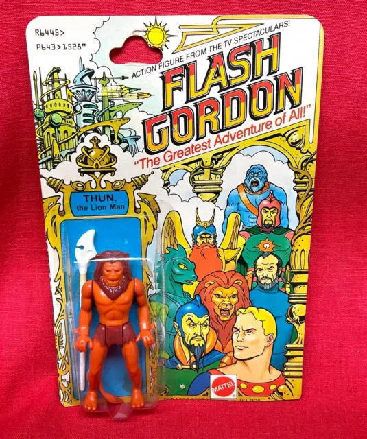 Vintage 1979 #1528 Mattel Flash Gordon " THUN  ” FIGURE Sealed on Card NIP