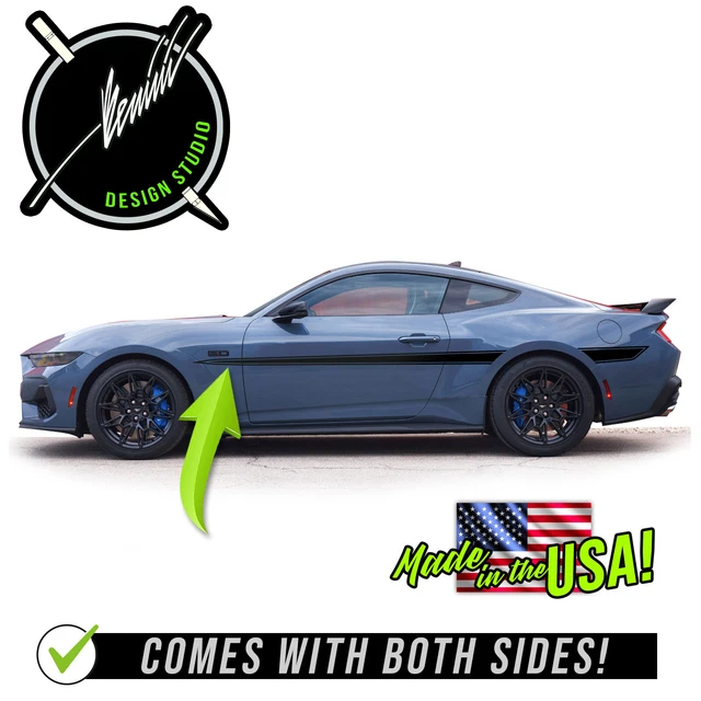 Side Spears Racing Stripe Decals 1 Compatible With 2024 & up Ford Mustang