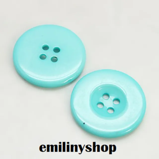 lot 20 boutons 11 mm turquoise 4 trous couture mercerie scrapbooking neuf