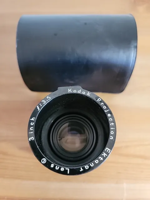 Kodak Vintage Projection Lens Ektanar 3" F:3.5 Projector Black Good Condition