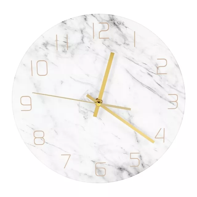 Orologio da parete analogico silenzioso marmo quarzo 3D chic marmo bianco stampa rotondo moderno O8C3