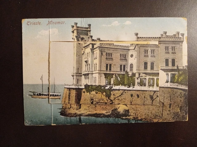 1920ca Trieste Miramar - cartolina a valigetta - gruss vedutine