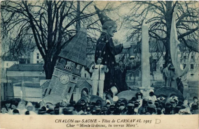 CPA CHALON-sur-SAONE - 1925 Carnival Feasts - Cat Mounts Above (637795)