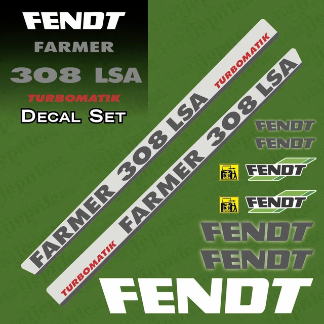 Lot De 2 Autocollants Pare-brise FENDT "Noir Et Gris" FARMMODELS
