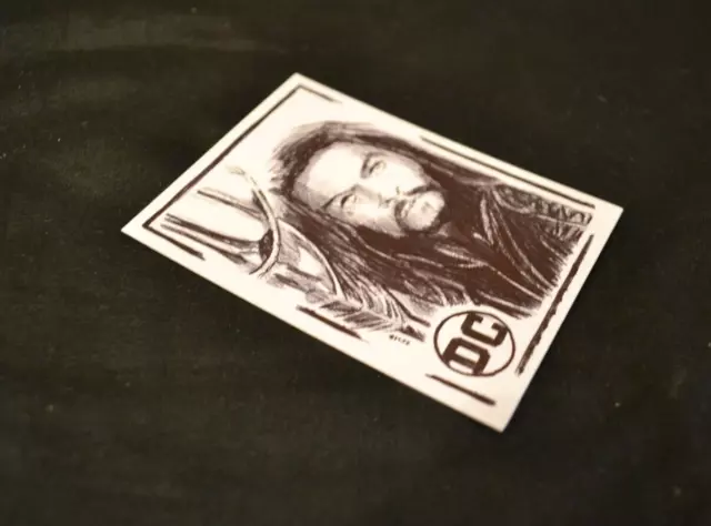 ACEO Art Sketch Card DC Jason Momoa from Aquaman Movie Ink Drawing A 3