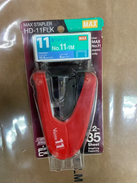 MAX stapler Vaimo 11, HD-11FLK, use No.11 staples, Red color
