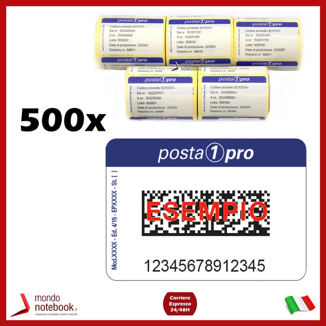 100 Etichette Adesive Postapriority Internazionale Codici 2DComm